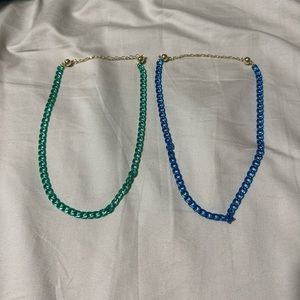 Metallic necklaces